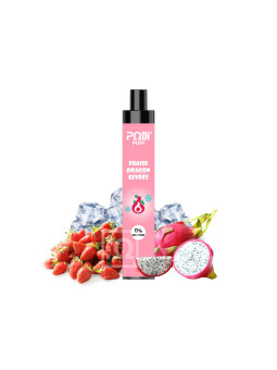 Podipuff - Unité - Fraise Dragon Givrés Taux en nicotine - 0%