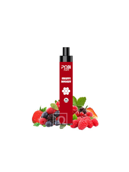 Podipuff - Unité - Fruits rouges Taux en nicotine - 0.9%