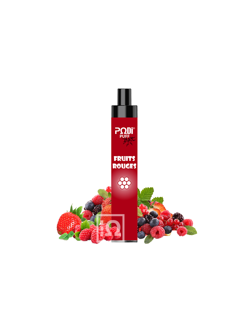 Podipuff Max 1500 - Fruits Rouges (Cartouche de 10 pièces) Podipuff Max 1500 - Fruits Rouges (Cartouche de 10 pièces)