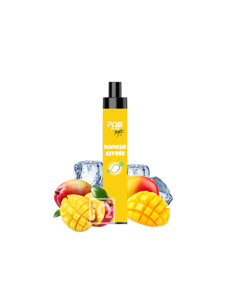 Podipuff Max 1500 - Mangue Givrée (Cartouche de 10 pièces)