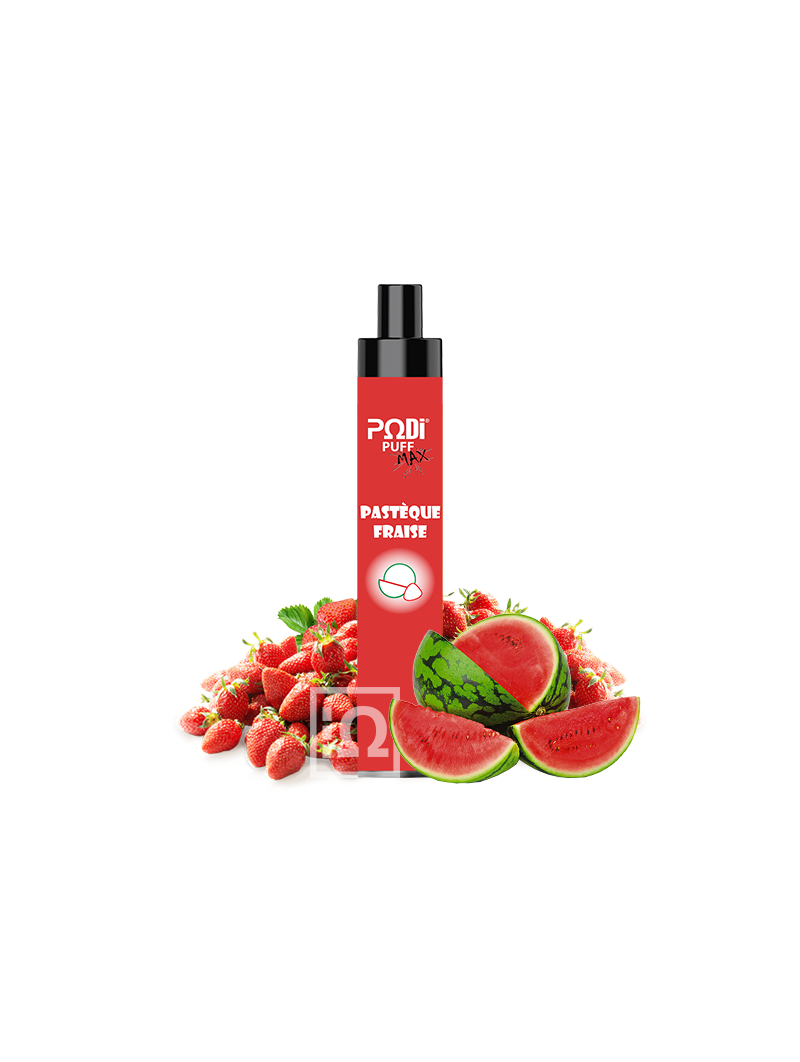 Podipuff Max 1500 - Pastèque Fraise (Cartouche de 10 pièces) Podipuff Max 1500 - Pastèque Fraise (Cartouche de 10 pièces)